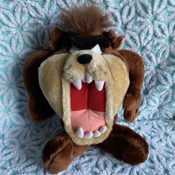 Vintage Taz Tasmanian Devil from Looney Toons Slippers & Plush lot Warner Bros - Picture 4 of 12